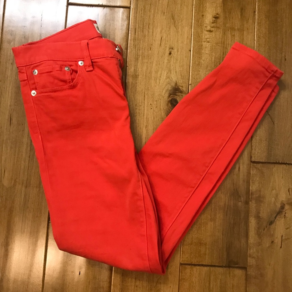 J. Crew Orange toothpick jeans